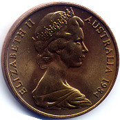 オーストラリア旧２セント硬貨表