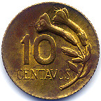 ペルー旧１０センタボ硬貨裏