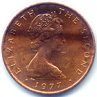 イギリス王室属領マン島旧１／２ペニー硬貨（FAOコイン）表面