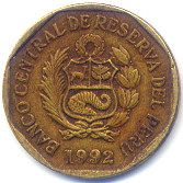 ペルー１０センティモ硬貨表