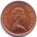 ツバル旧１セント硬貨表