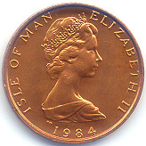 イギリス王室属領マン島旧１ペニー硬貨表