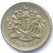 イギリス旧１ポンド硬貨裏