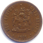 南アフリカ旧１セント硬貨表