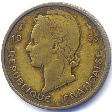 旧フランス領西アフリカ旧２５フラン硬貨表