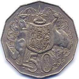 オーストラリア旧５０セント硬貨裏