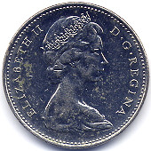カナダ旧５セント硬貨表